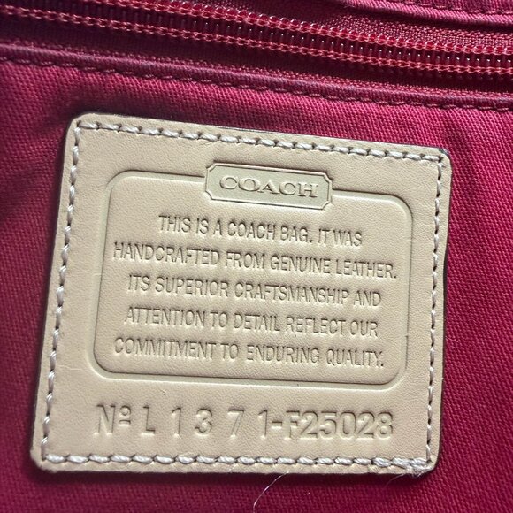 COACH RED TOTE WITH CHERRY BAG CHARM AND SCARF - Picture 3 of 8